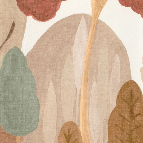 Jardin D Este Fabric - Nude Beige by brown botanical voile-sheer fabric from Casamance