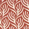 red botanical embroideried fabric from Casamance