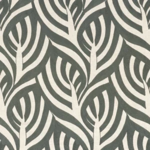 green botanical embroideried fabric from Casamance