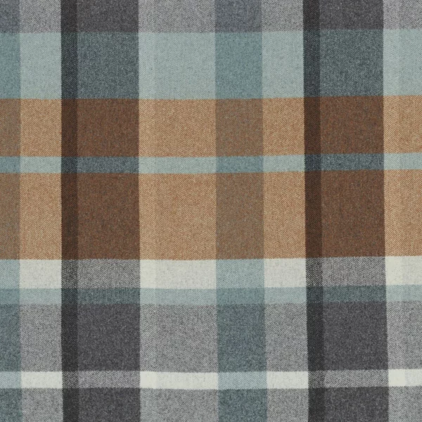 blue checked woolen fabric from Casamance