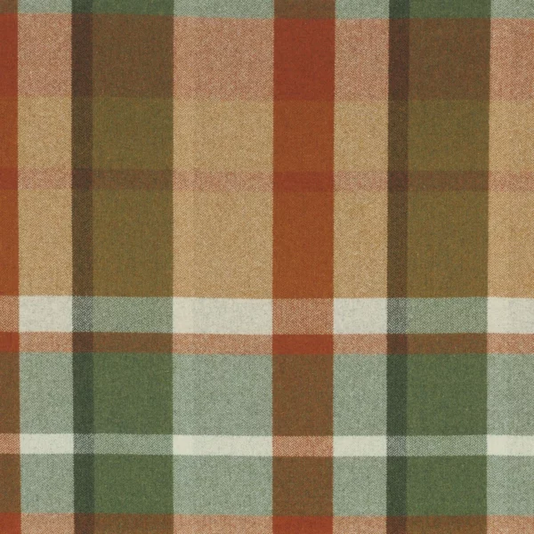 Vanoise Fabric - Orange Brule Vert Irlandais by green checked woolen fabric from Casamance