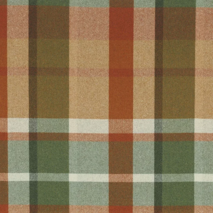 Vanoise Fabric - Orange Brule Vert Irlandais swatch
