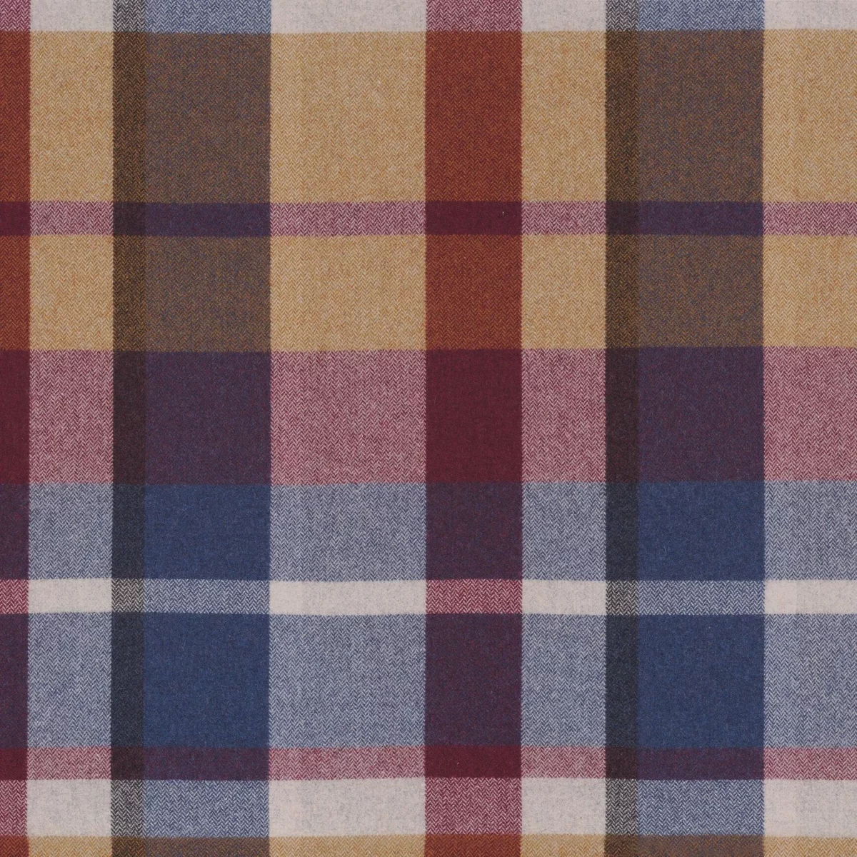 Vanoise Fabric - Pourpre Bleu Azurite by purple checked woolen fabric from Casamance