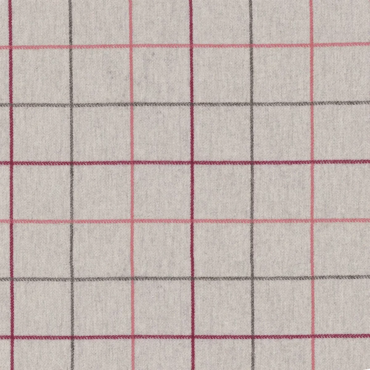 Arpege Fabric - Rouge by pink checked woolen fabric from Casamance