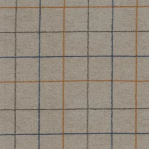 blue checked woolen fabric from Casamance