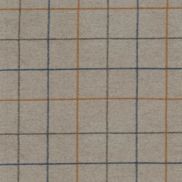 blue checked woolen fabric from Casamance
