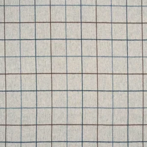 blue checked woolen fabric from Casamance