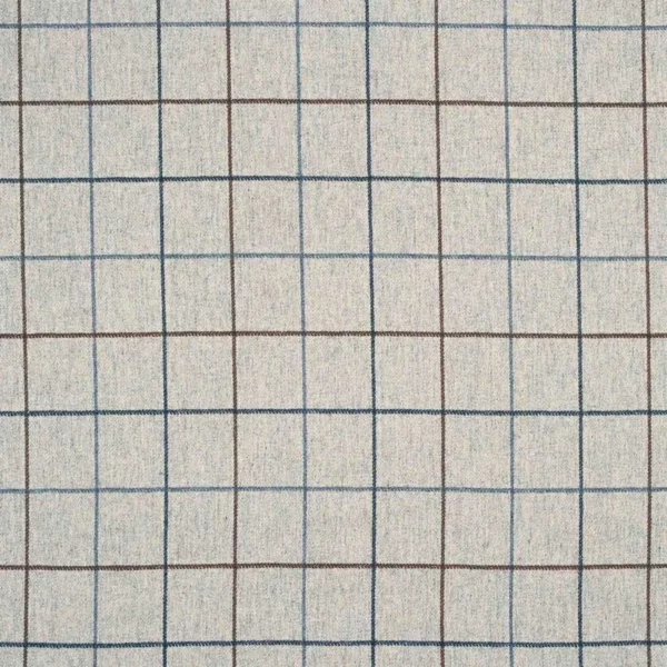 Arpege Fabric - Beige Multico by blue checked woolen fabric from Casamance