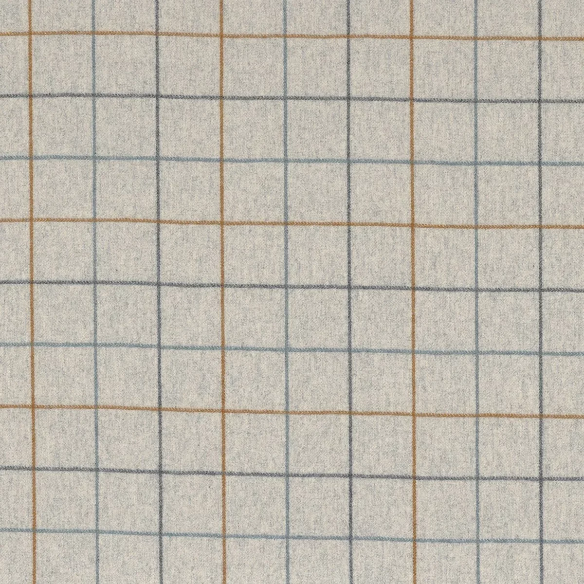 Arpege Fabric - Ocre Bleu Nordique by blue checked woolen fabric from Casamance