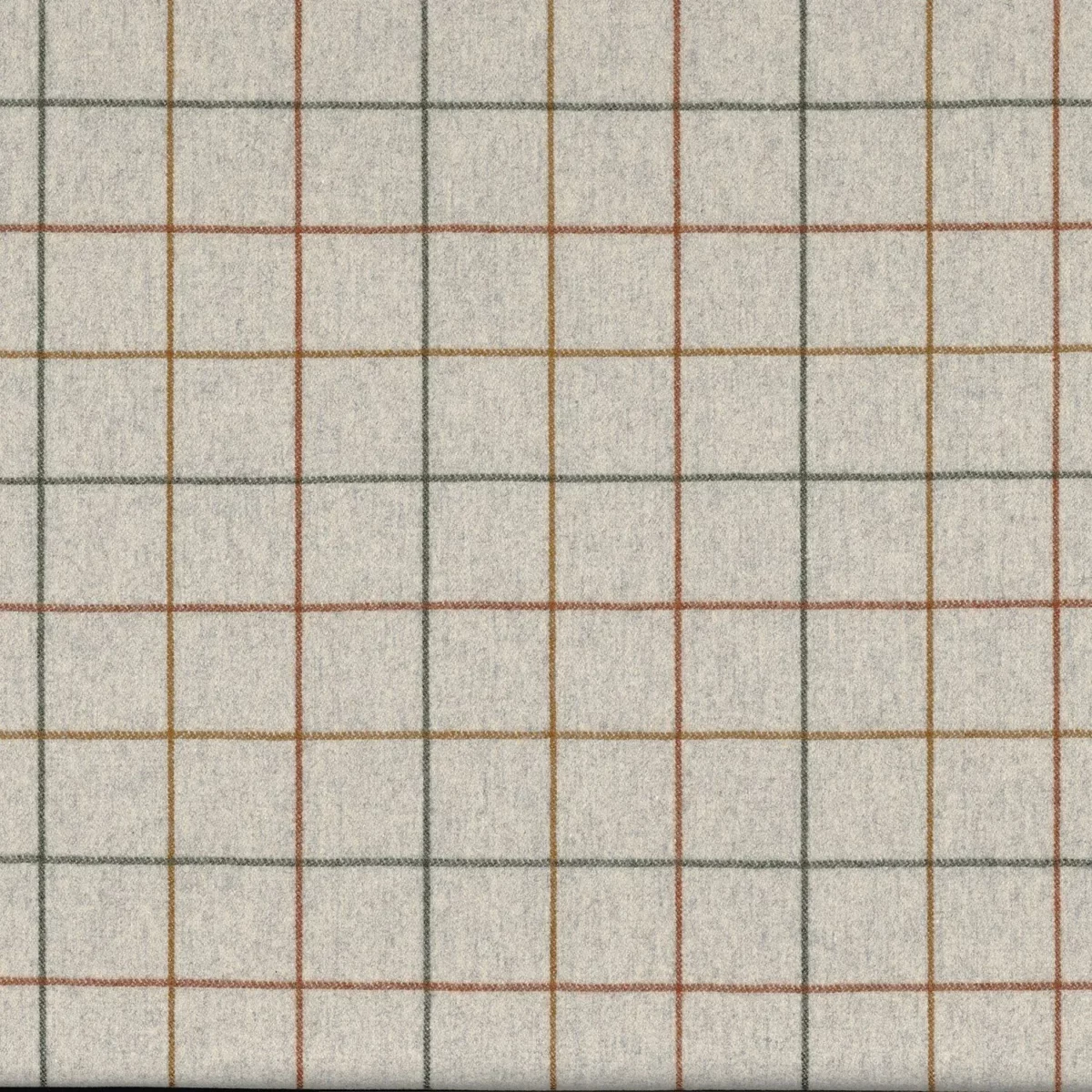 Arpege Fabric - Vert Irlandais Orange Brule by green checked woolen fabric from Casamance