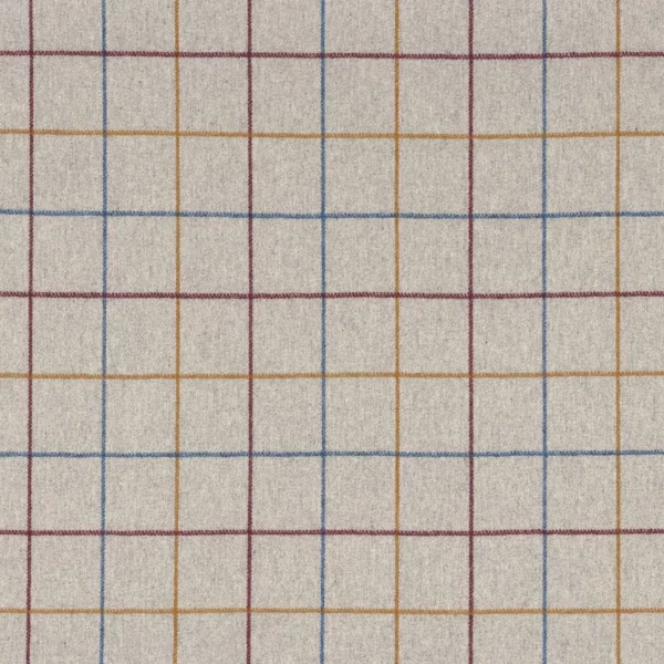 Arpege Fabric - Bleu Azurite Pourpre by multicolour checked woolen fabric from Casamance