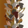 brown botanical embroideried fabric from Casamance