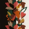 multicolour botanical embroideried fabric from Casamance