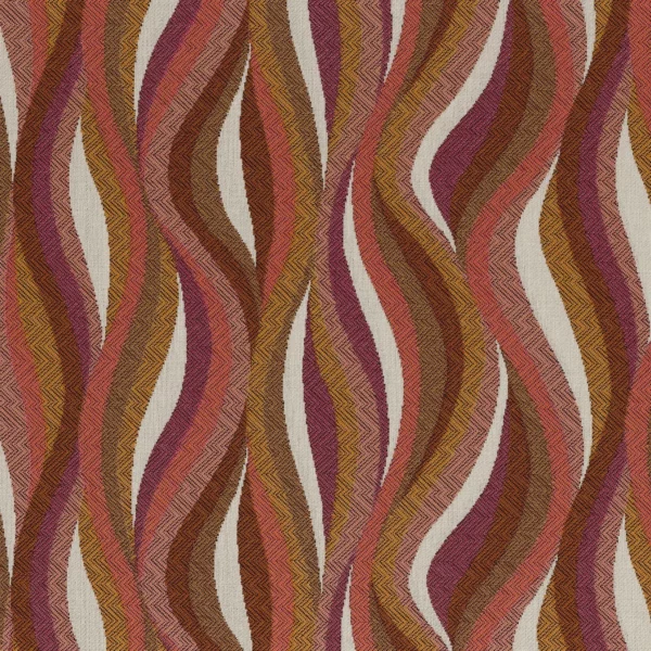 West Bay Fabric - Magenta / Ocre by red contemporary jacquard fabric from Casamance