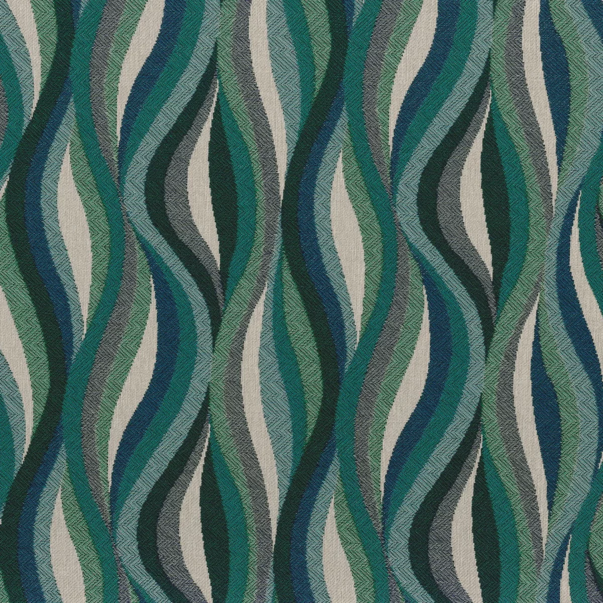 West Bay Fabric - Turquoise / Vert by blue contemporary jacquard fabric from Casamance