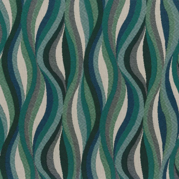 West Bay Fabric - Turquoise / Vert by blue contemporary jacquard fabric from Casamance