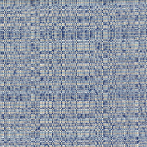 blue plain woven fabric from Casamance