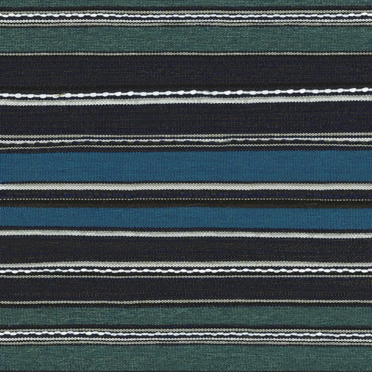 Espanto Fabric - Turquoise / Topaze by blue striped woven fabric from Casamance