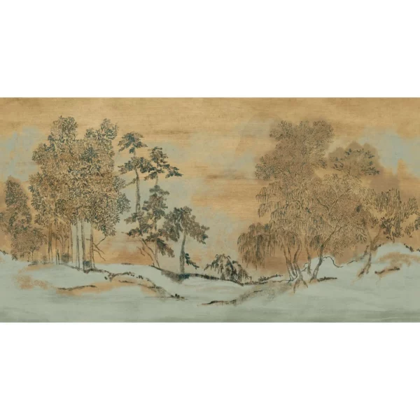 Koraku Wallpanel - Sauge / Doré by neutral botanical wallpaper from casamance