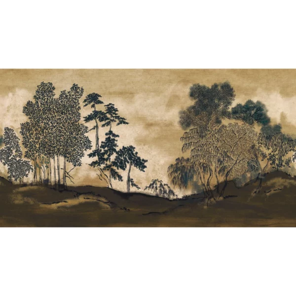 Koraku Wallpanel - Bronze / Doré by neutral botanical wallpaper from casamance