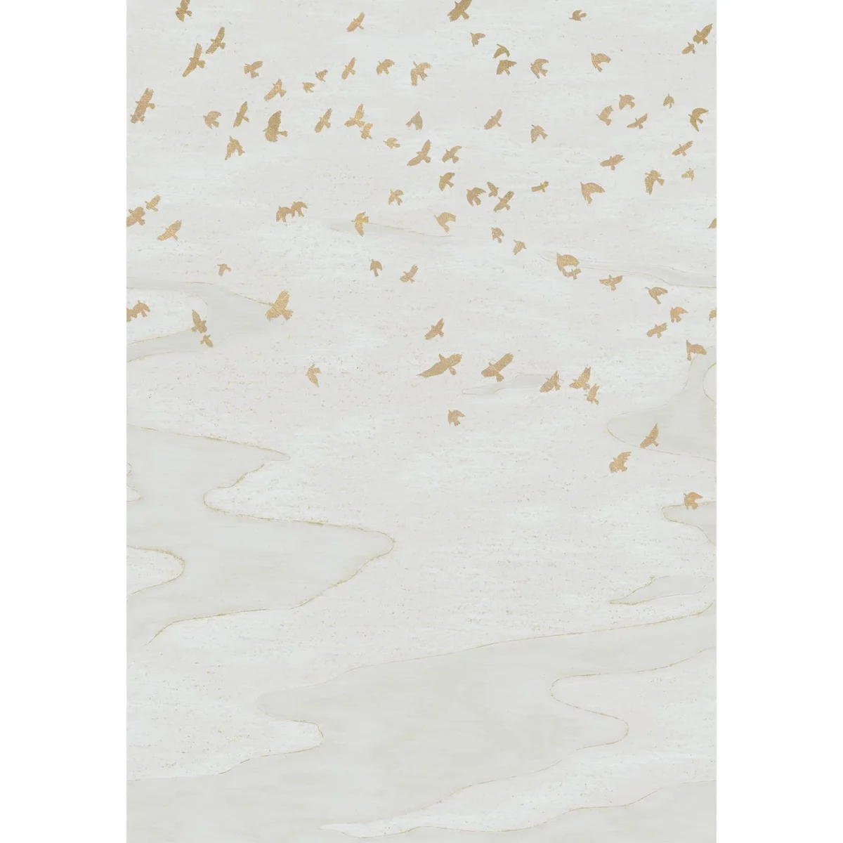 Migration Wallpanel - Ivoire / Doré by white animal wallpaper from casamance