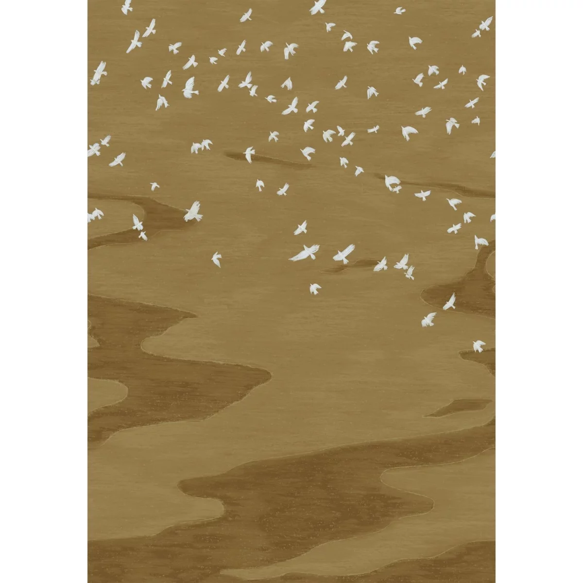Migration Wallpanel - Doré by brown animal wallpaper from casamance