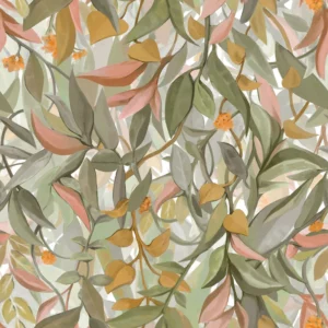 green botanical wallpaper from casamance