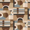 brown geometric embroideried fabric from Casamance
