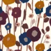 multicolour botanical embroideried fabric from Casamance