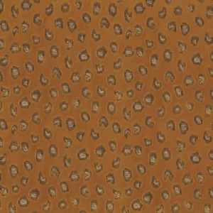 orange spotted embroideried fabric from Casamance