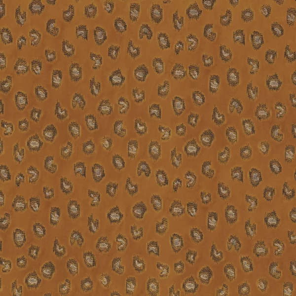 Daim Fabric - Camel by orange spotted embroideried fabric from Casamance