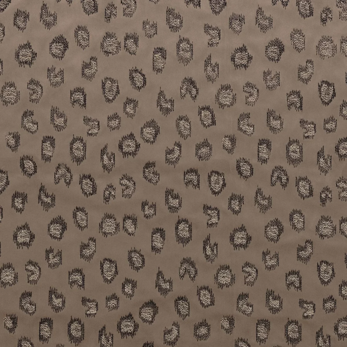 Daim Fabric - Taupe by brown spotted embroideried fabric from Casamance