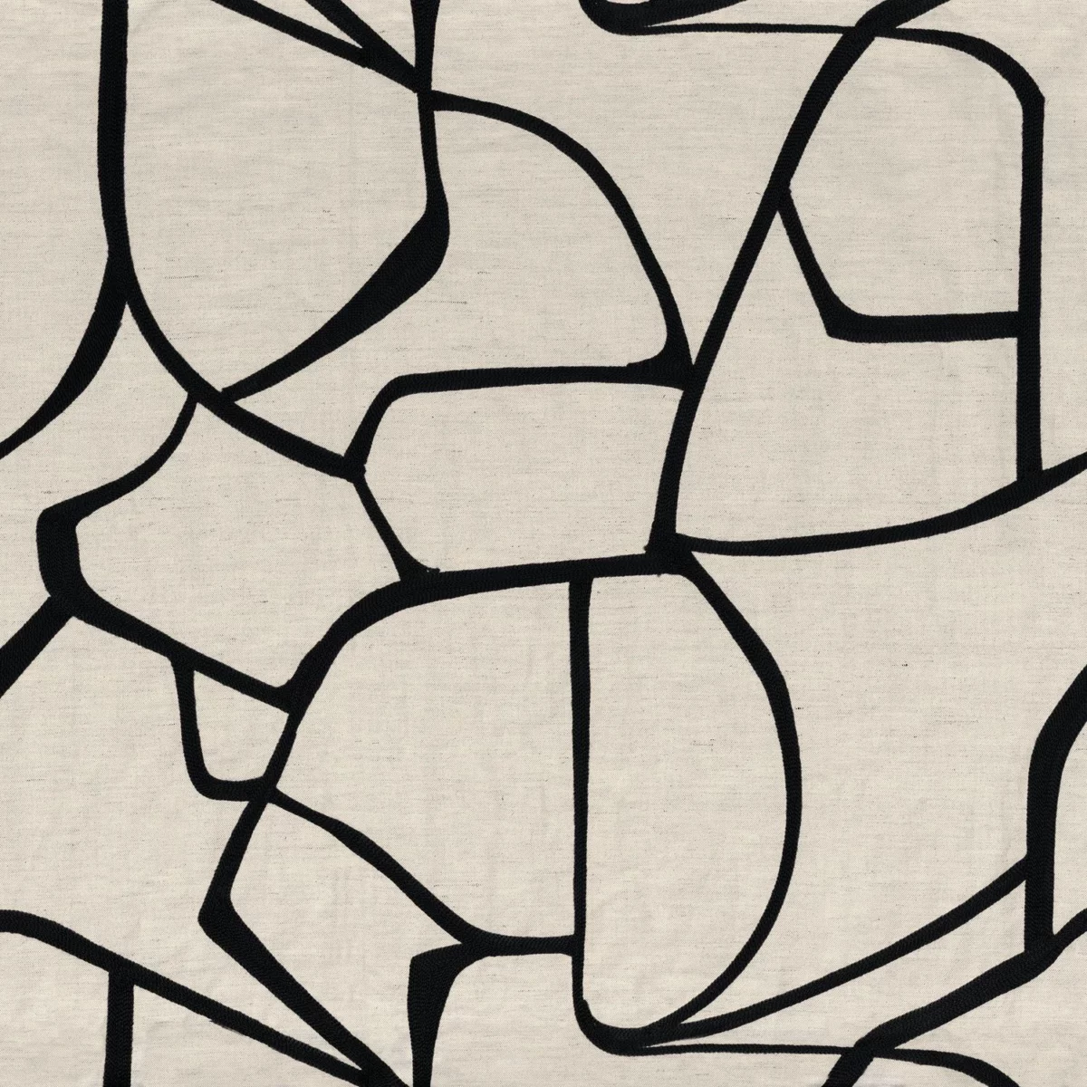 Lacis Fabric - Noir by black-grey contemporary embroideried fabric from Casamance
