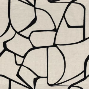 black-grey contemporary embroideried fabric from Casamance
