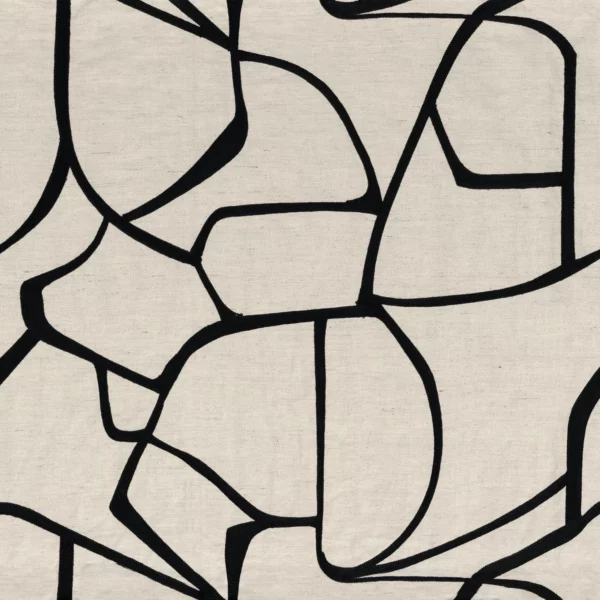 Lacis Fabric - Noir by black-grey contemporary embroideried fabric from Casamance