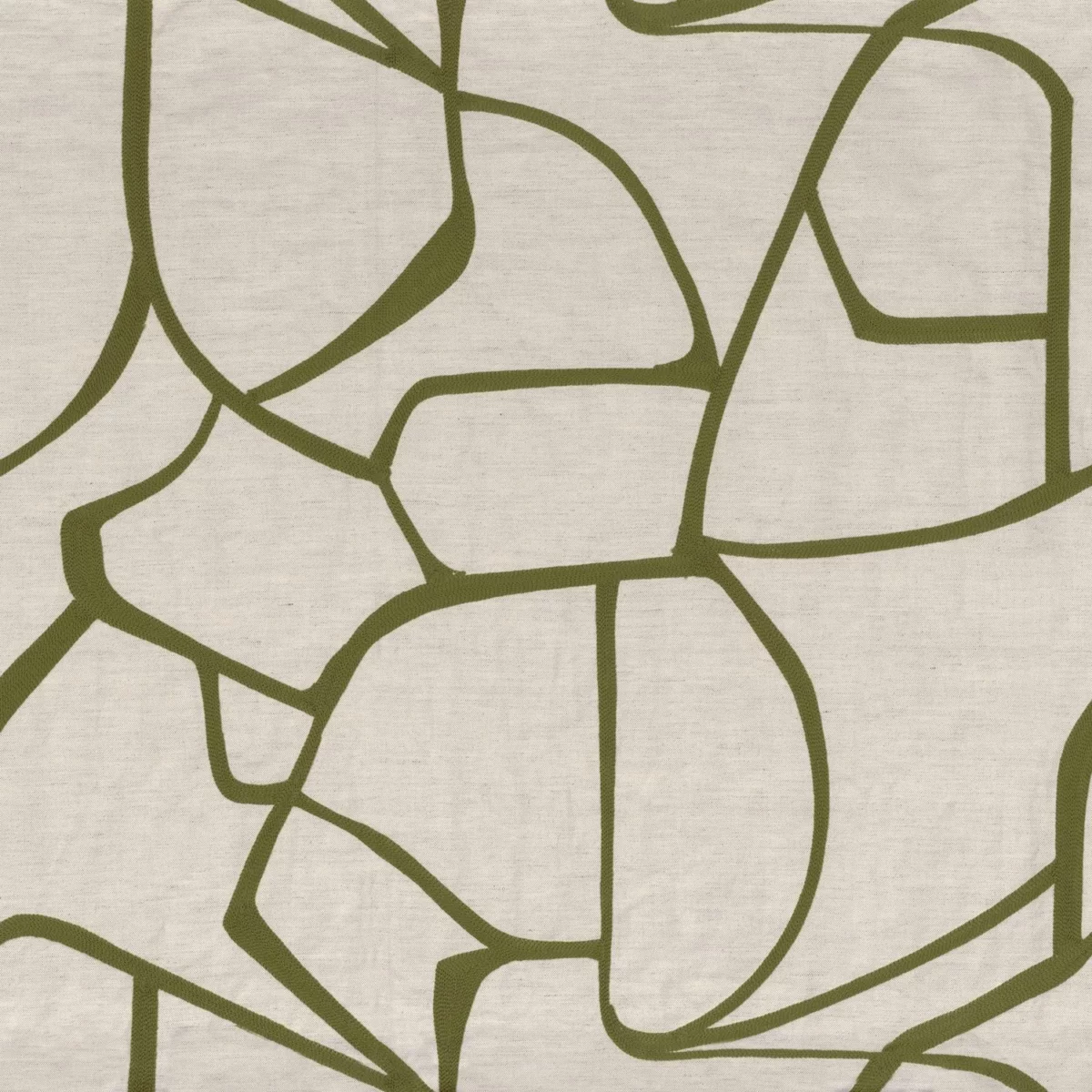 Lacis Fabric - Olive by green contemporary embroideried fabric from Casamance