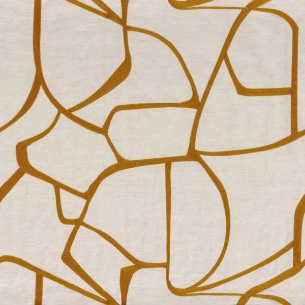 Lacis Fabric - Ocre by orange contemporary embroideried fabric from Casamance