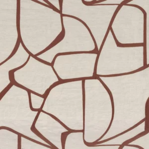 red contemporary embroideried fabric from Casamance