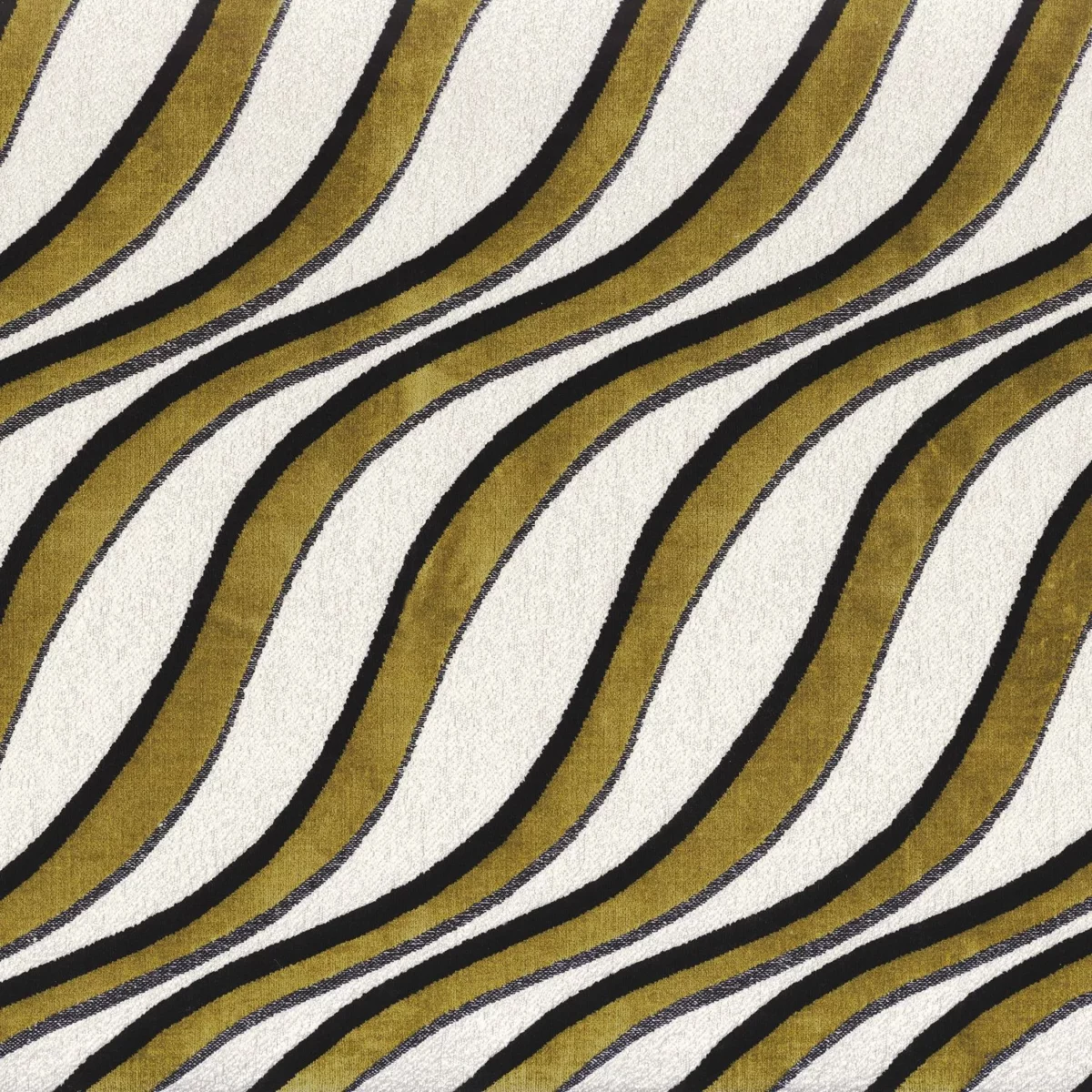 Moretta Fabric - Noir Olive by yellow misc velvet-chenille fabric from Casamance