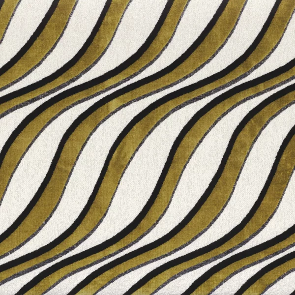 Moretta Fabric - Noir Olive by yellow misc velvet-chenille fabric from Casamance