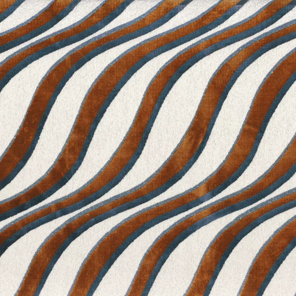 Moretta Fabric - Bleu Nordique Acajou by blue misc velvet-chenille fabric from Casamance