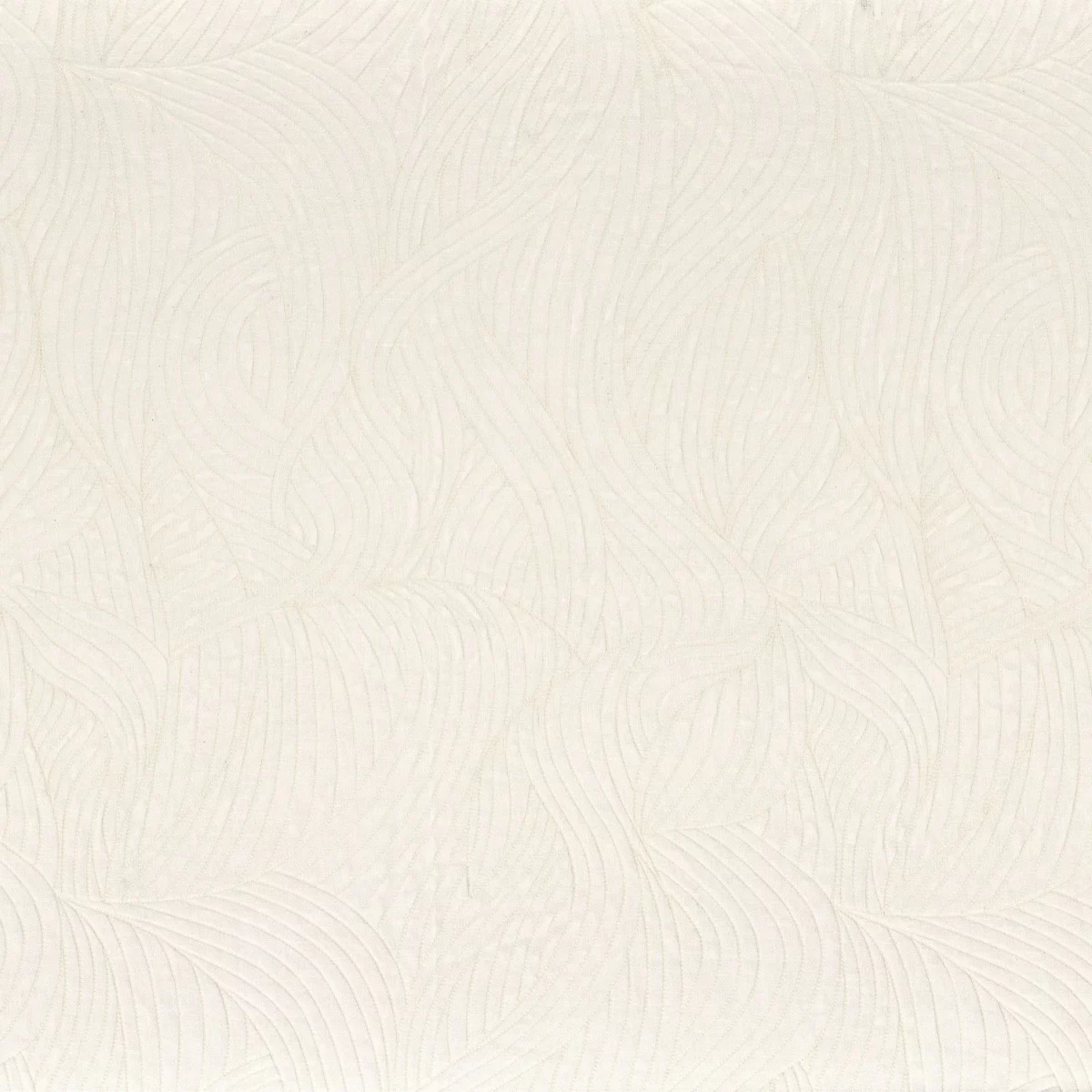 white contemporary embroideried fabric from Casamance