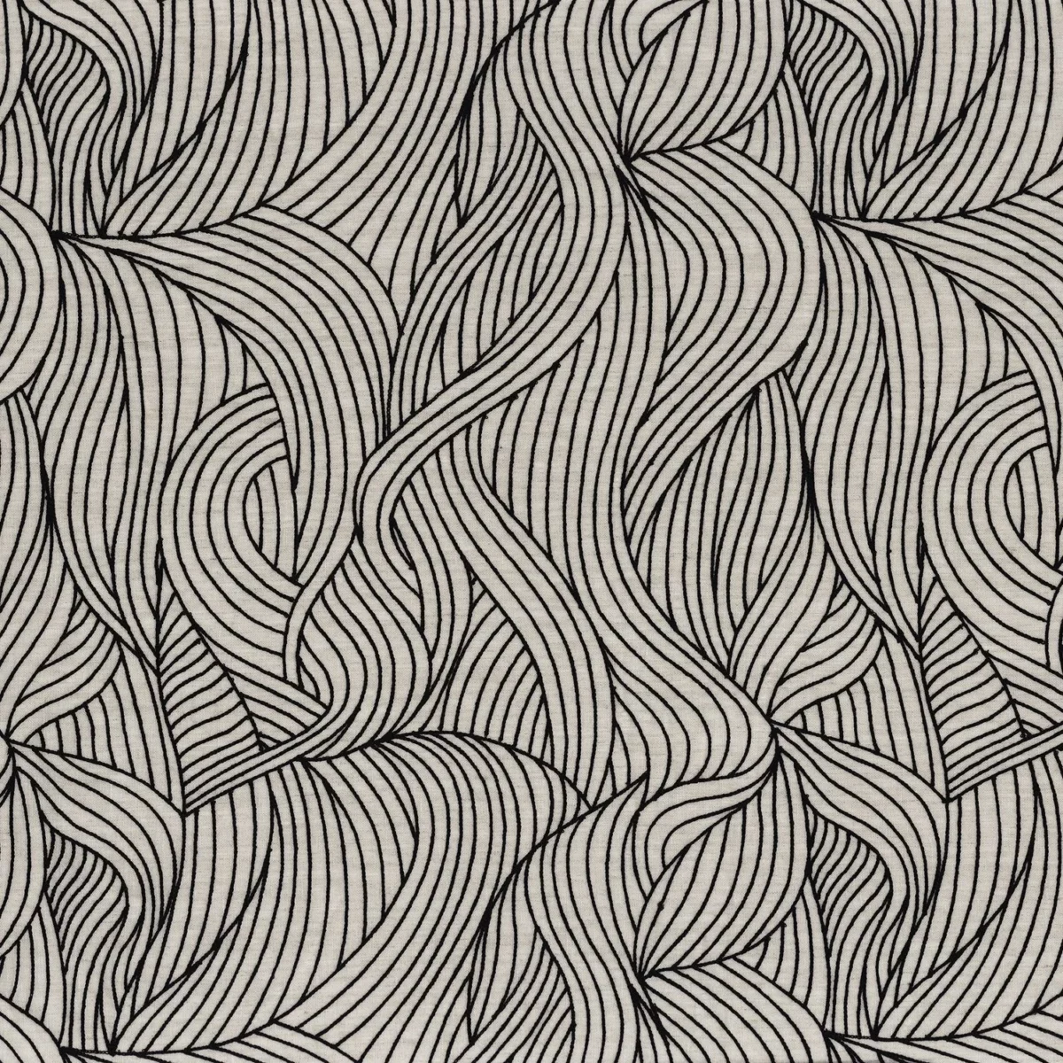 Naviglio Fabric - Noir by black-grey contemporary embroideried fabric from Casamance