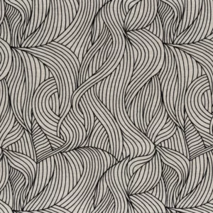 black-grey contemporary embroideried fabric from Casamance
