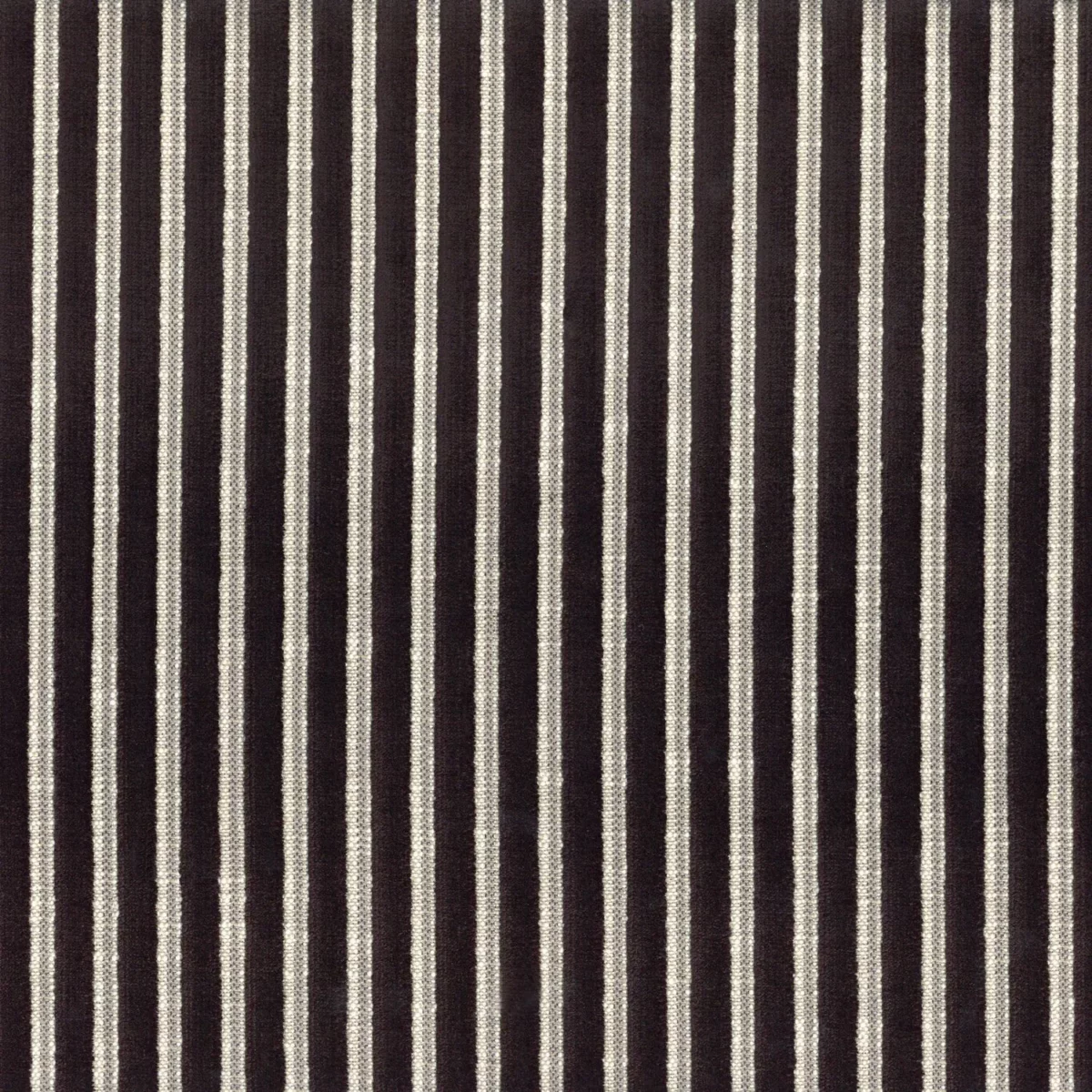 Zebu Fabric - Noir by black-grey striped velvet-chenille fabric from Casamance