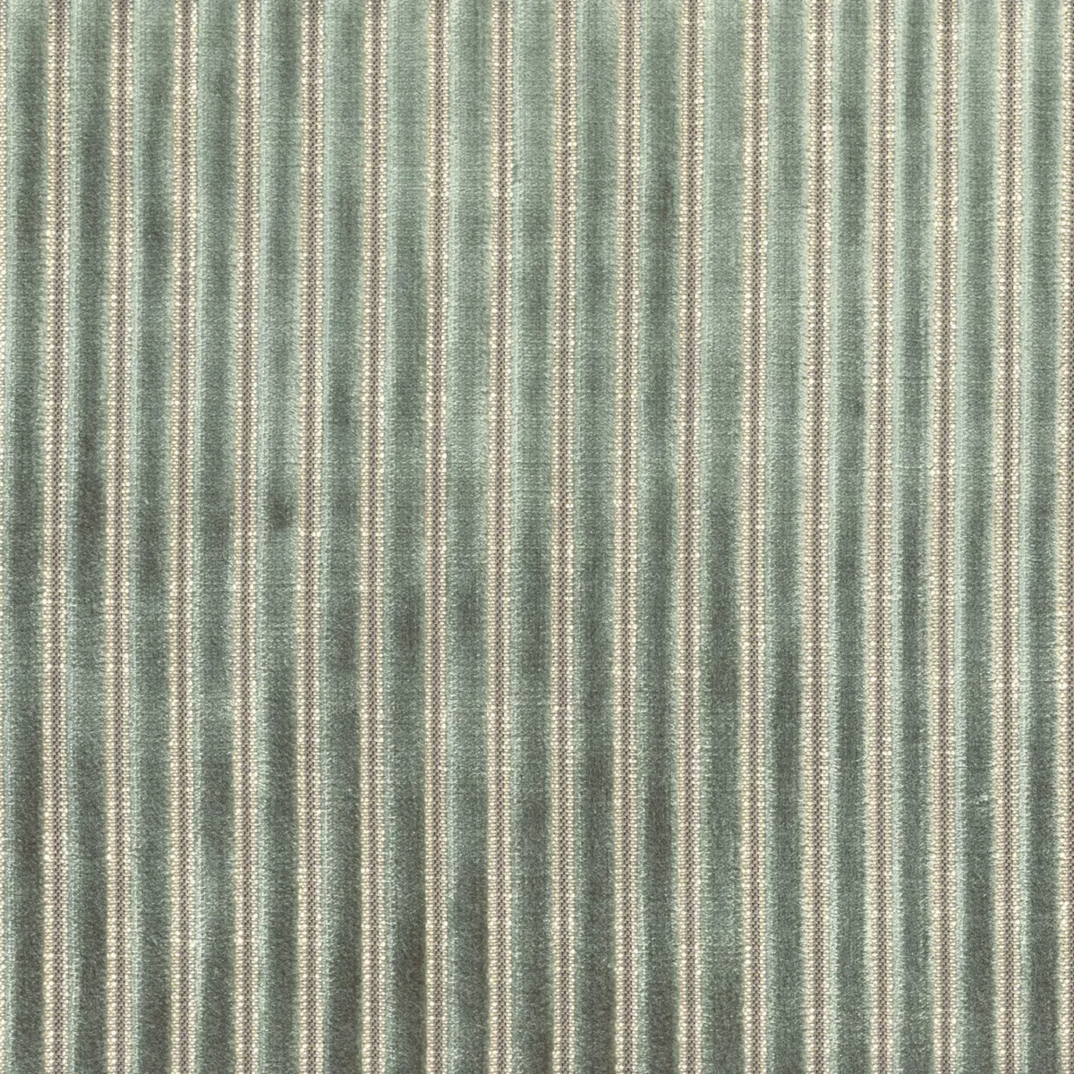Zebu Fabric - Eucalyptus by blue striped velvet-chenille fabric from Casamance