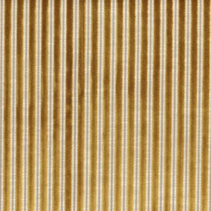 yellow striped velvet-chenille fabric from Casamance