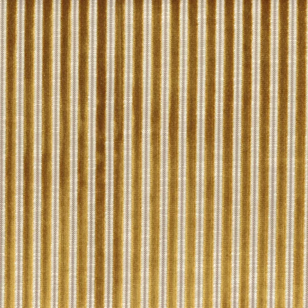 Zebu Fabric - Moutarde by yellow striped velvet-chenille fabric from Casamance