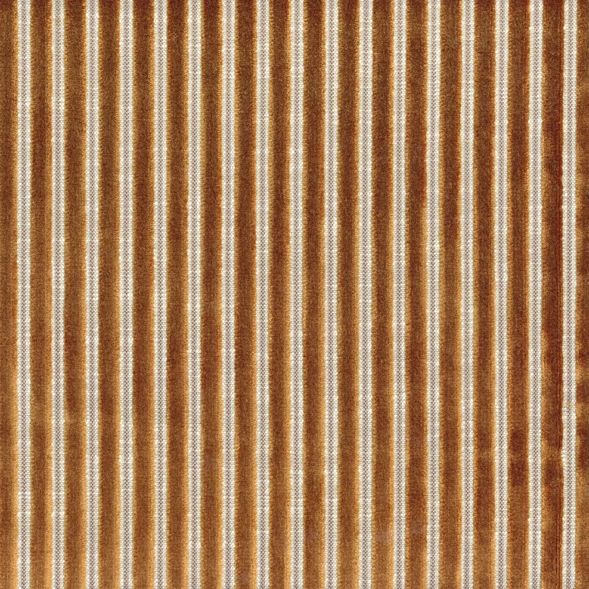 Zebu Fabric - Camel by yellow striped velvet-chenille fabric from Casamance