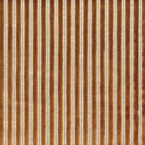 Zebu Fabric - Camel by yellow striped velvet-chenille fabric from Casamance